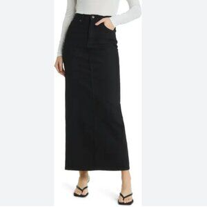 Reformation "Daria" ultra high rise Denim maxi Skirt